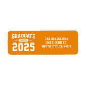 Modern Oranje Afstuderen Retour Adres Label (Voorkant)
