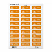 Modern Oranje Afstuderen Retour Adres Label (Full Sheet)