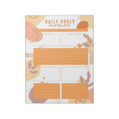 Modern Oranje-Beige Dagelijkse Doelstellingen Plan Notitieblok (Linkerzijde)