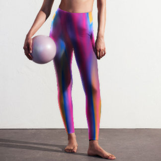 Modern Oranje Blauw Paarse Tie Dye Gedrukt Leggings