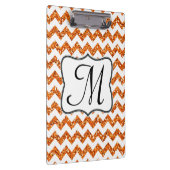 Modern Oranje Chevron Monogram Initiaal Klembord (Rechts)