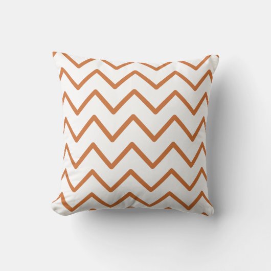 Modern Oranje Chevron Patroon Kussen (Voorkant)