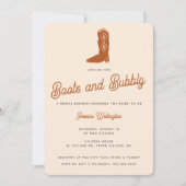 Modern Oranje Cowgirl Boots Vrijgezellenfeest Kaart (Voorkant)