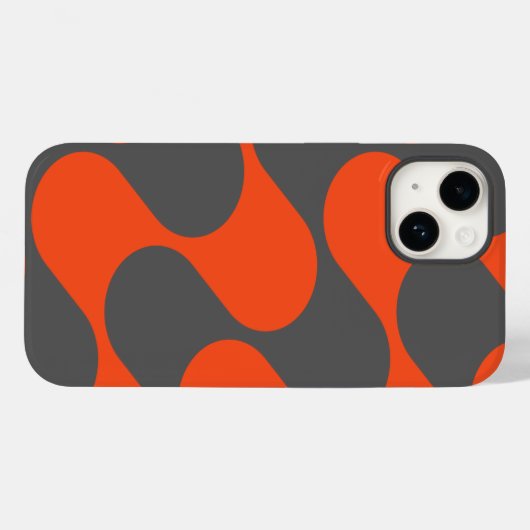 Modern Oranje en grijs Abstract geometrisch patroo Case-Mate iPhone Case (Achterkant (horizontaal))