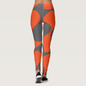 Modern Oranje en grijs Abstract geometrisch patroo Leggings (Achterkant)