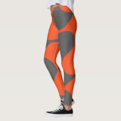 Modern Oranje en grijs Abstract geometrisch patroo Leggings (Links)