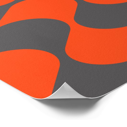 Modern Oranje en grijs Abstract geometrisch patroo Poster (Hoek)