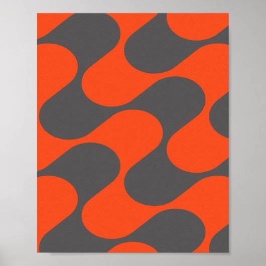 Modern Oranje en grijs Abstract geometrisch patroo Poster (Voorkant)