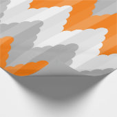 Modern Oranje en grijs Chevron striped pattern Cadeaupapier (Hoek)
