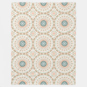 Modern Oranje en Groen Mandala Patroon Fleece Deken (Voorkant)