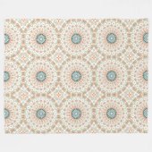 Modern Oranje en Groen Mandala Patroon Fleece Deken (Voorkant (Horizontaal))