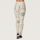 Modern Oranje en Groen Mandala Patroon Leggings (Achterkant)