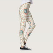 Modern Oranje en Groen Mandala Patroon Leggings (Rechts)
