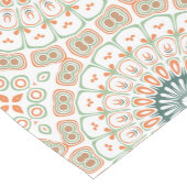 Modern Oranje en Groen Mandala Patroon Medium Tafelloper (Hoek)