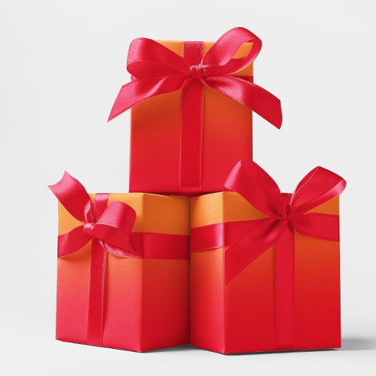 Modern Oranje en Rode Ombre Cadeaupapier