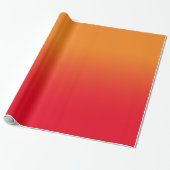 Modern Oranje en Rode Ombre Cadeaupapier (Uitgerold)