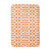 Modern Oranje en White Trellis Pattern Badmat (Voorkant Verticaal)