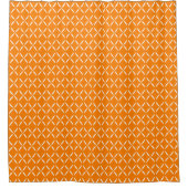 Modern Oranje en Wit Contemporary Douchegordijn (Voorkant)