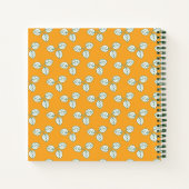 Modern Oranje en wit lederen monogram Notitieboek (Achterkant)