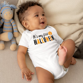 Modern Oranje en zwart Mijn eerste halloween Romper