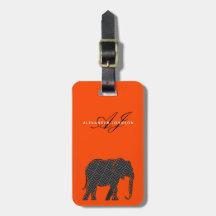 Modern Oranje en Zwarte Monogram
