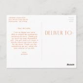 Modern Oranje Foto Afstuderen Hartelijk dank Briefkaart (Achterkant)