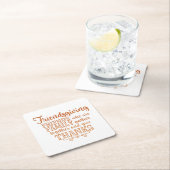 Modern Oranje Friendsgiving Kartonnen Onderzetters (Insitu)