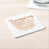 Modern Oranje Friendsgiving Kartonnen Onderzetters (Schuin)