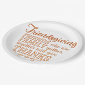 Modern Oranje Friendsgiving Papieren Bordje (Gekanteld)