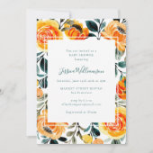 Modern Oranje geel bloementuin Baby shower Kaart (Voorkant)