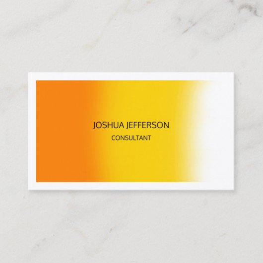 Modern Oranje geel wit, tweeslachtig Visitekaartje (Voorkant)