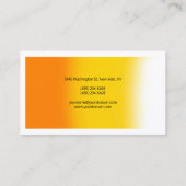 Modern Oranje geel wit, tweeslachtig Visitekaartje (Achterkant)