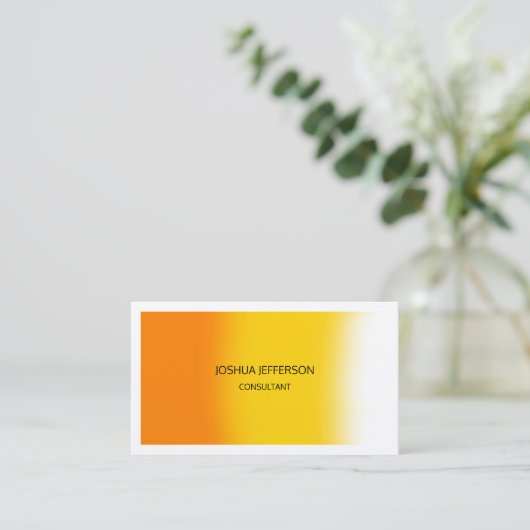 Modern Oranje geel wit, tweeslachtig Visitekaartje (Staand voorkant)