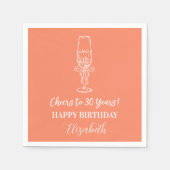 Modern Oranje gejuich voor 30 jaar verjaardag serv Servet (Voorkant)