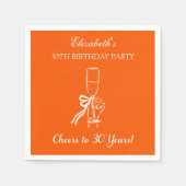 Modern Oranje gejuich voor 30 jaar verjaardag serv Servet (Voorkant)