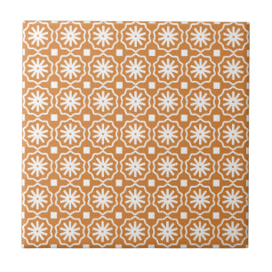 Modern oranje geometrisch patroon tegeltje