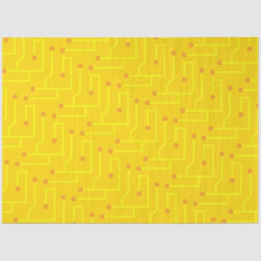 modern oranje geschenk van het computercircuit gee tissuepapier (Voorkant)