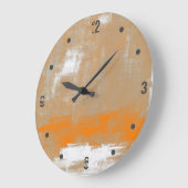 Modern Oranje Grijs Abstract Grote Klok (Hoek)