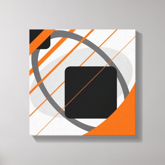 Modern Oranje Grijs Zwart Off Witte Canvas Wrapped Afdruk (Voorkant)