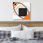 Modern Oranje Grijs Zwart Off Witte Canvas Wrapped Afdruk (Insitu (Slaapkamer))
