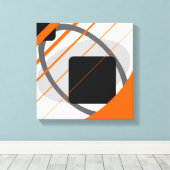 Modern Oranje Grijs Zwart Off Witte Canvas Wrapped Afdruk (Insitu (Houten vloer))