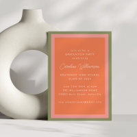 Modern Oranje Groen Roze Graduation Party