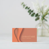Modern oranje haar & beauty Qr-code Visitekaartje (Staand voorkant)