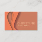 Modern oranje haar & beauty Qr-code Visitekaartje (Voorkant)