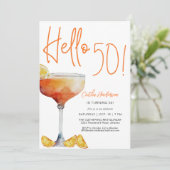 Modern Oranje Hallo Kaart (Staand voorkant)