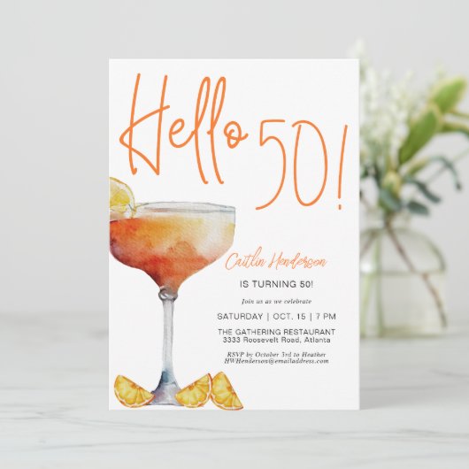 Modern Oranje Hallo Kaart (Staand voorkant)