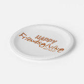 Modern Oranje Happy Friendsgiving 2020 Papieren Bordje (Gekanteld)