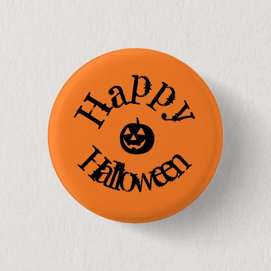 Modern Oranje Happy Halloween Pumpkin Ronde Button 3,2 Cm (Voorkant)