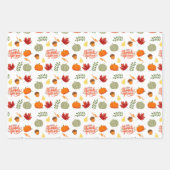 Modern Oranje herfst Thanksgiving pompoenpatroon Inpakpapier Vel (Voorkant 2)
