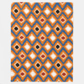 Modern Oranje Ikat Diamonds - Aangepaste ventilato Fleece Deken (Voorkant)
